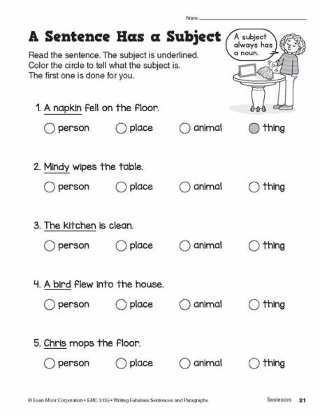 Writing Fabulous Sentences and Paragraphs, Grade 1 - 3 Teacher Resource