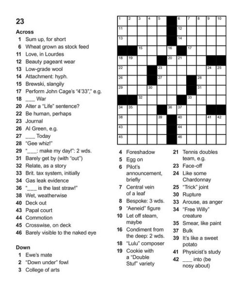 Large Print Crosswords