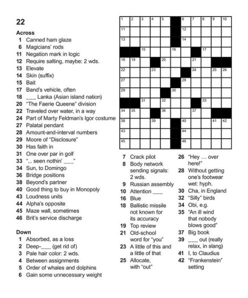 Large Print Crosswords