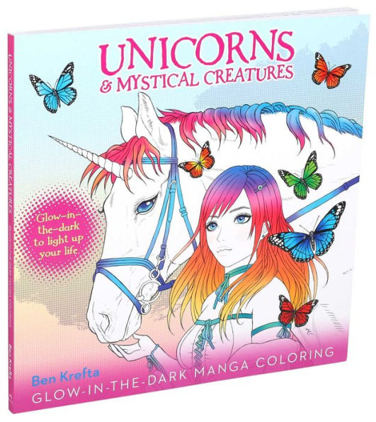 Unicorns & Mystical Creatures Glow-in-the-Dark Manga Coloring