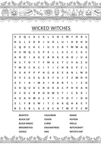 Spooky Coloring Book & Word Search