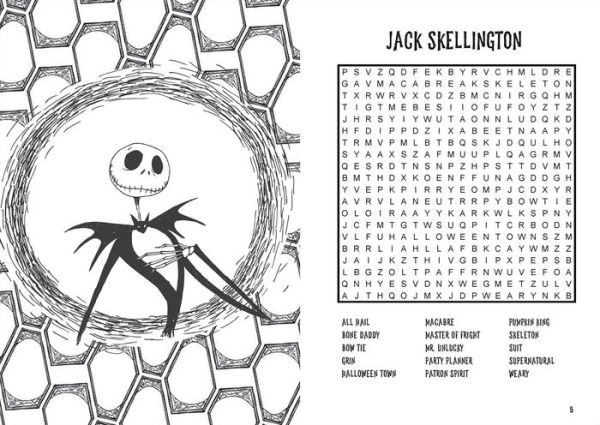 Disney Tim Burton's The Nightmare Before Christmas Word Search and Coloring  Book