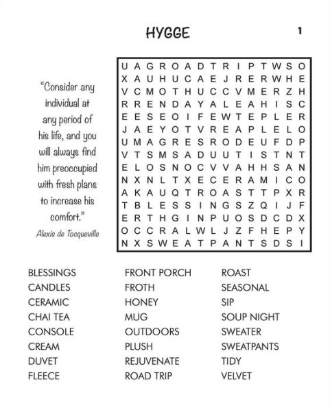 Large Print Cozy Word Search