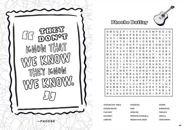 Friends Word Search, Quips, Quotes, and Coloring Book