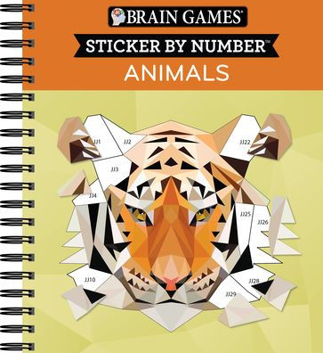 Brain Games - Sticker by Number: Animals - 2 Books in 1 (42 Images to Sticker)