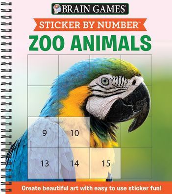 Brain Games Sticker By Number Zoo Animals