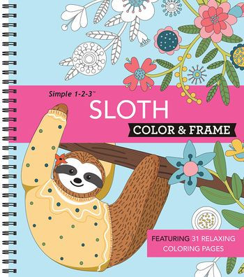 Color & Frame - Sloth (Adult Coloring Book)