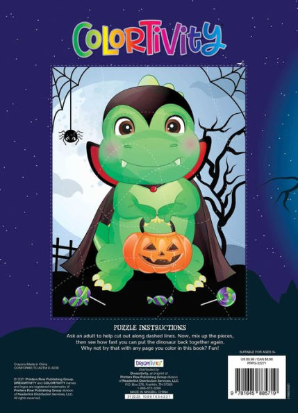 Dino-Mite Halloween: Colortivity with Big Crayons and Stickers