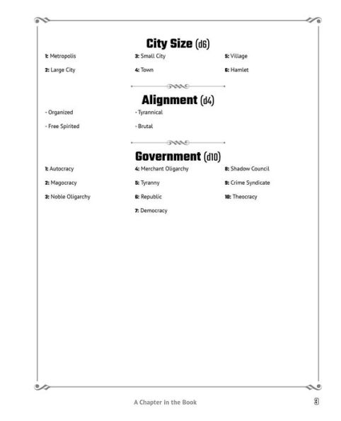 Random Tables: Cities and Towns: The Game Master's Companion for Developing Inns, Shops, Taverns, Settlements, More