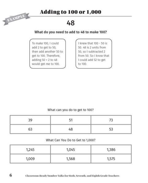 Classroom-Ready Number Talks for Sixth, Seventh, and Eighth Grade Teachers: 1,000 Interactive Math Activities that Promote Conceptual Understanding Computational Fluency