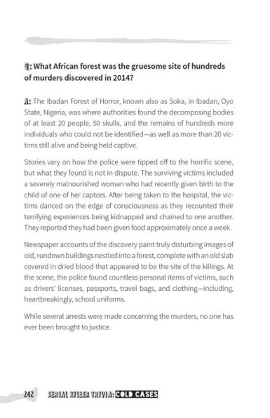 Serial Killer Trivia: Cold Cases: Fascinating Facts and Chilling Details from the Creepiest Unsolved Murders Ever