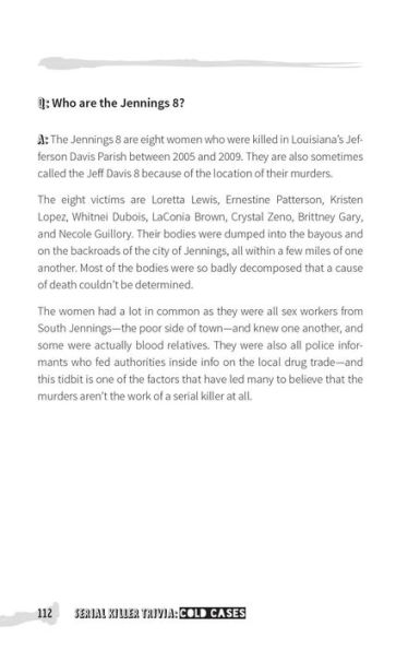 Serial Killer Trivia: Cold Cases: Fascinating Facts and Chilling Details from the Creepiest Unsolved Murders Ever