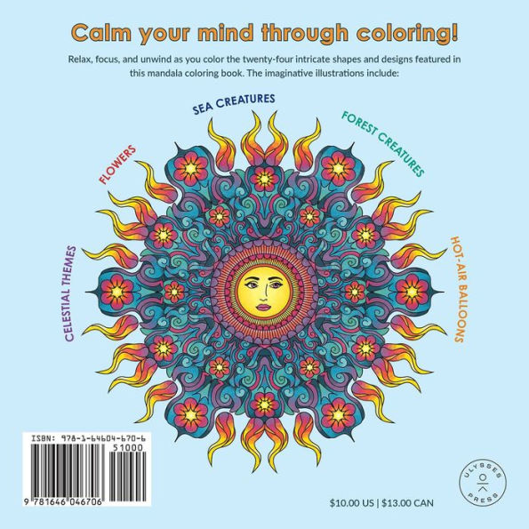 Meditation Mandalas: 24 Soothing Illustrations to Achieve Tranquility, Alleviate Anxiety, and Release Tension (Adult Coloring Book)