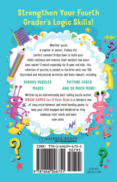 Brain Games for 9 Year Olds: Fun and Challenging Teasers, Logic Puzzles, More Kids
