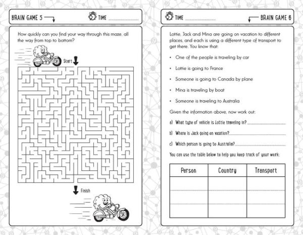 Brain Games for 9 Year Olds: Fun and Challenging Teasers, Logic Puzzles, More Kids