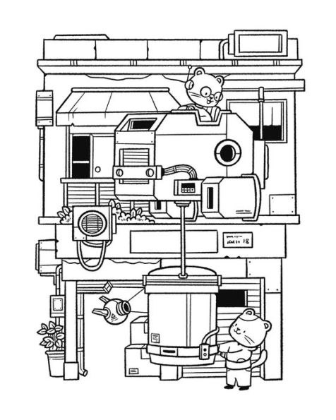 Pixel Cats: Fun and Relaxing Coloring Pages with Adorable Cats and Cute Cityscapes