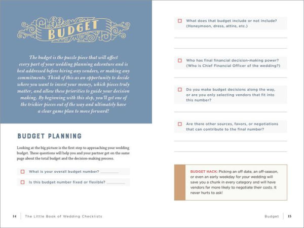 The Little Book of Wedding Checklists: All the Lists and Tips You Need to Plan the Big Day