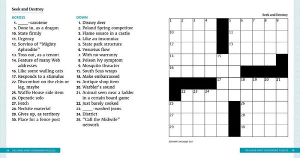 100 Large-Print Crossword Puzzles: Easy Puzzles to Entertain Your Brain