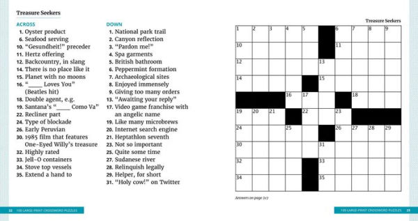 100 Large-Print Crossword Puzzles: Easy Puzzles to Entertain Your Brain