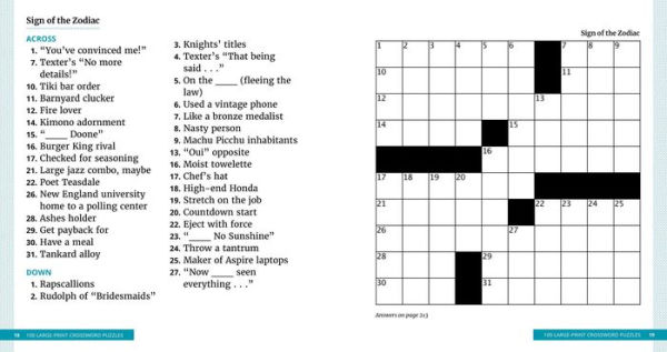 100 Large-Print Crossword Puzzles: Easy Puzzles to Entertain Your Brain