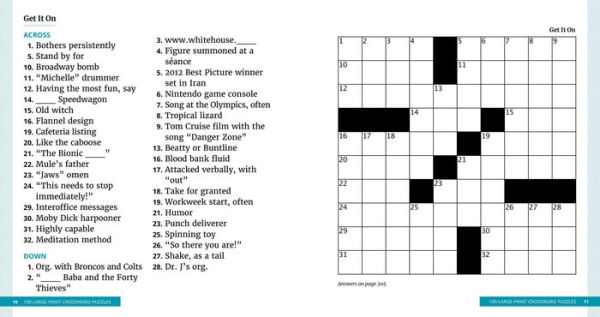 100 Large-Print Crossword Puzzles: Easy Puzzles to Entertain Your Brain