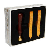 Harry Potter Single Initial Seal Stamp Kit with Brown Wood Handle and Red  Gold and Black Sealing Wax