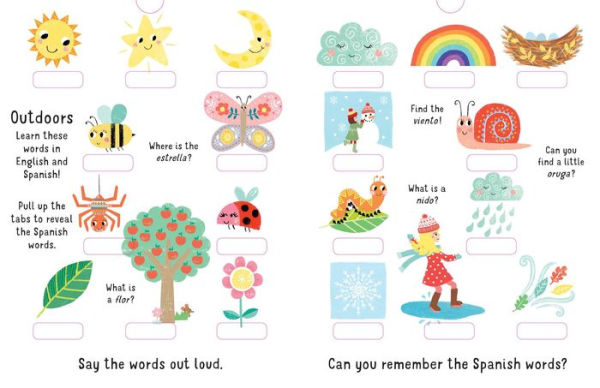 Slide and Seek: 100 Words English-Spanish