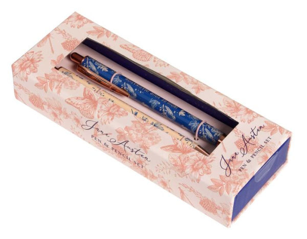 Jane Austen: Floral Pen and Pencil Set (Set of 2)