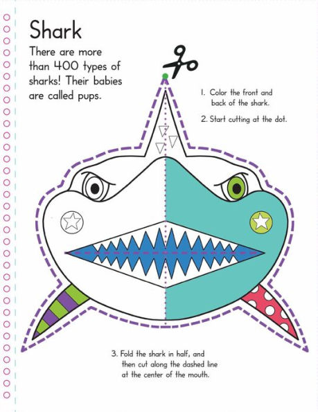 Color, Cut, and Fold: Ocean Animals: (Art books for kids 4 - 8, Boys and Girls Coloring, Creativity and Fine Motor Skills, Kids Origami, Sharks)