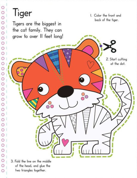 Color, Cut, and Fold: Wild Animals: (Lions, Tigers, Elephants, Art books for kids 4 - 8, Boys and Girls Coloring, Creativity and Fine Motor Skills, Kids Origami)