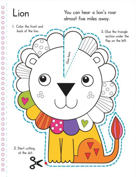 Color, Cut, and Fold: Wild Animals: (Lions, Tigers, Elephants, Art books for kids 4 - 8, Boys and Girls Coloring, Creativity and Fine Motor Skills, Kids Origami)