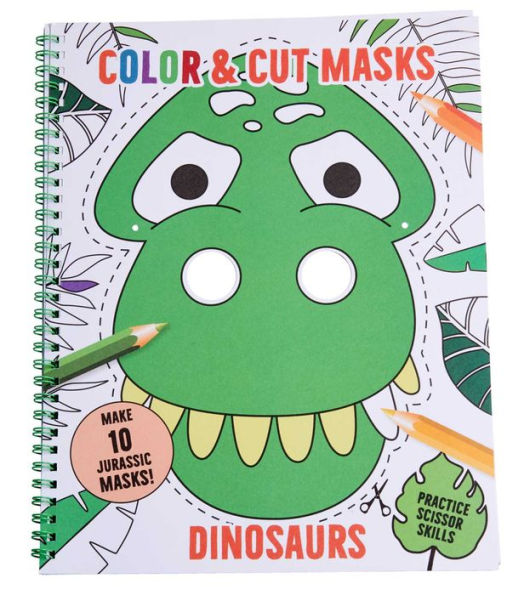 Color & Cut Masks: Dinosaurs: (Origami For Kids, Art books for kids 4 - 8, Boys and Girls Coloring, Creativity and Fine Motor Skills)