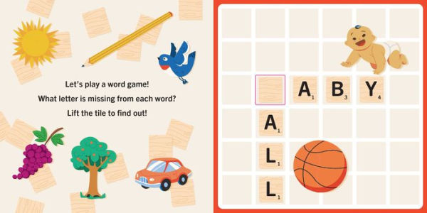 Scrabble: First Words: (Interactive Books for Kids Ages 0+, First Words Board Books for Kids, Educational Board Books for Kids)