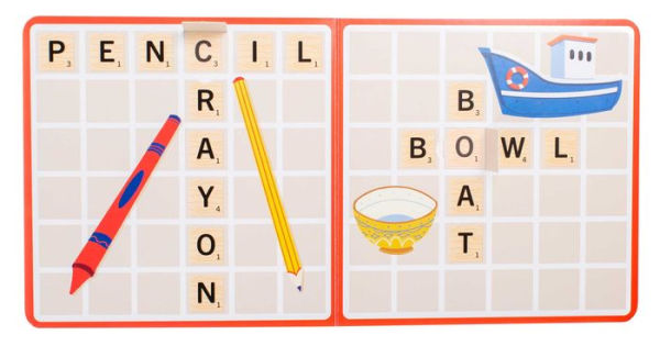 Scrabble: First Words: (Interactive Books for Kids Ages 0+, First Words Board Books for Kids, Educational Board Books for Kids)