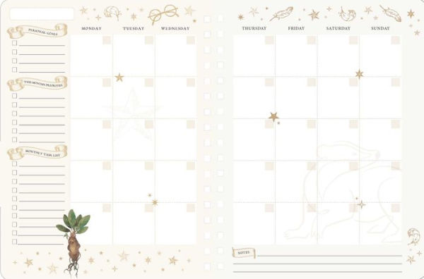 Harry Potter: Floral Fantasy 12-Month Undated Planner: (Harry Potter School Planner School, Harry Potter Gift, Harry Potter Stationery, Undated Planner)