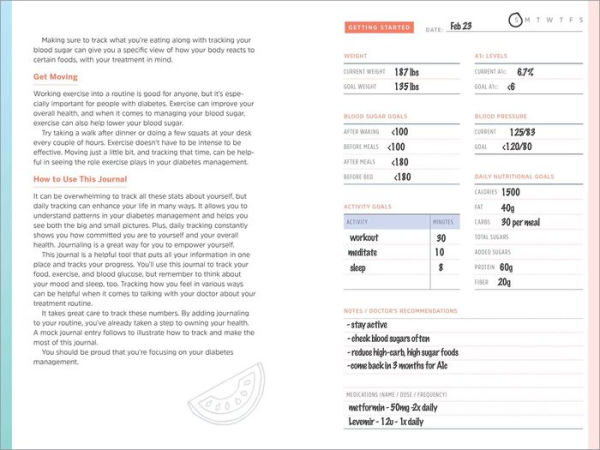 Diabetes Food Journal: A Daily Log for Tracking Blood Sugar, Nutrition, and Activity