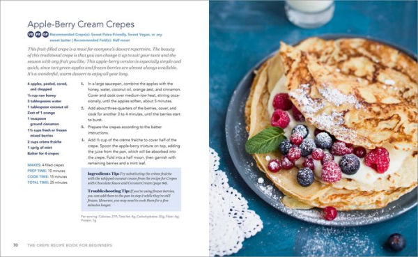 The Crepe Recipe Book for Beginners: 60+ Sweet and Savory Crepes