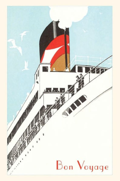 Vintage Journal Steamship Disembarking With Blue Sky