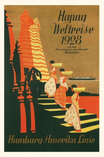 Vintage Journal HAPAG World Cruise, Travel Poster