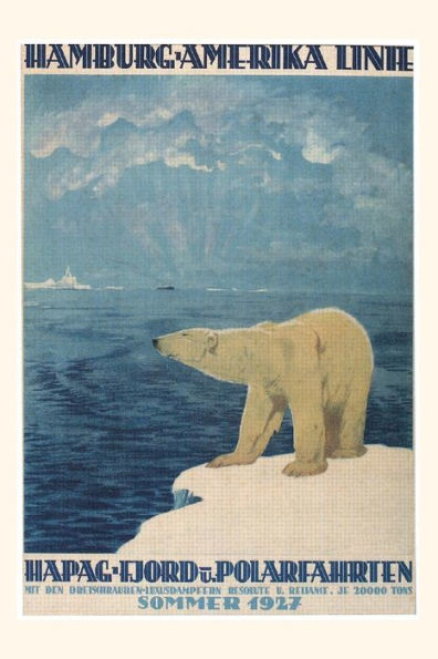 Vintage Journal Polar Bear, Fjord Cruise Travel Poster