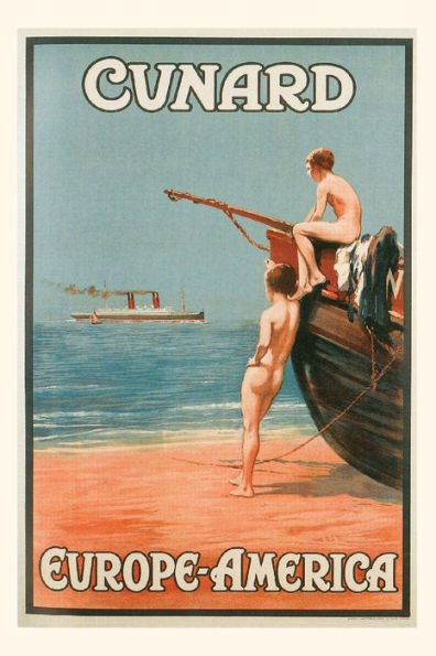 Vintage Journal Beach Cunard Line Travel Poster