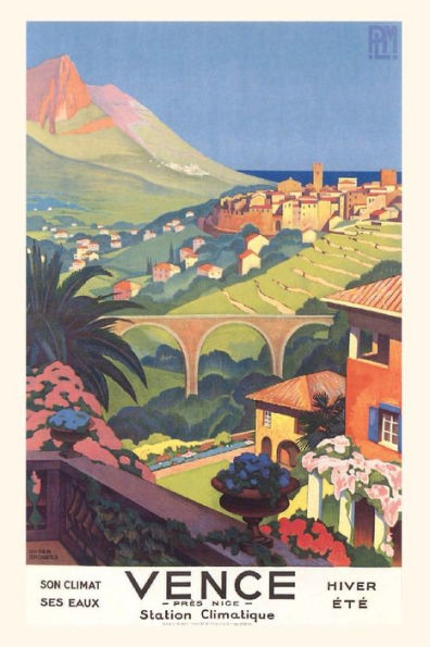 Vintage Journal Vence Travel Poster