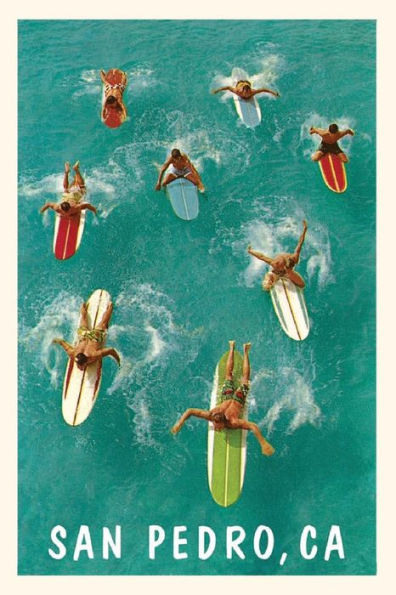 Vintage Journal San Pedro, Aerial View of Surfers