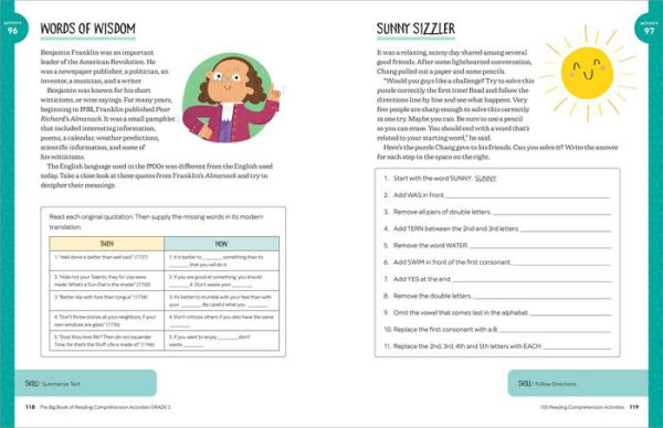 The Big Book of Reading Comprehension Activities, Grade 5: 100 Activities for After-School and Summer Reading Fun