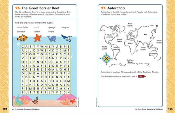 My First Grade Geography Workbook: 101 Games & Activities To Support First Grade Geography Skills