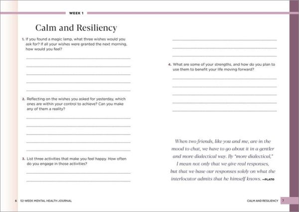 52-Week Mental Health Journal: Guided Prompts and Self-Reflection to Reduce Stress and Improve Well-Being