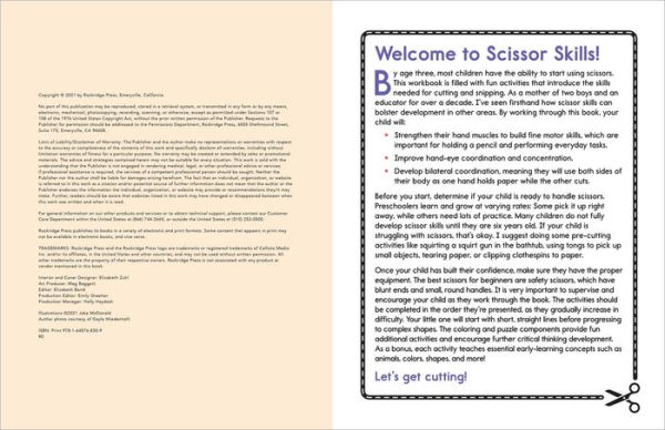 My First Scissor Skills Workbook: Cut-and-Paste Activities to Build Hand-Eye Coordination and Fine Motor Skills
