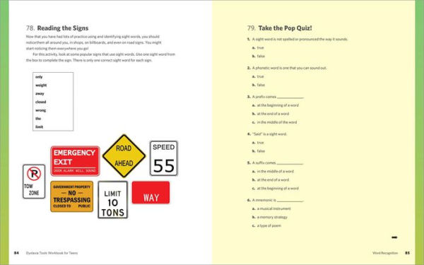 Dyslexia Tools Workbook for Teens: 120 Exercises to Improve Reading Skills