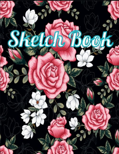 Sketch Book: Vintage Floral 2021 Cover Blank Pages For Writing Drawing Book- Large Sketch Book:8.5x 11 Inchs, 110 Pages Vintage Floral 2021 Gift for Woman Blank Pages For Drawing Paperback
