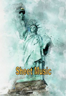 Blank Sheet Music Notebook Statue of Liberty Grunge